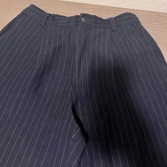 Gap blue pinstripe pant trousers high waist and wide leg - Picture 3 of 4